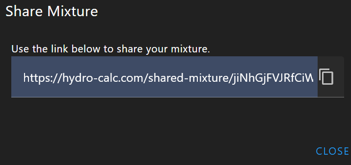 Mixtures Share Dialog