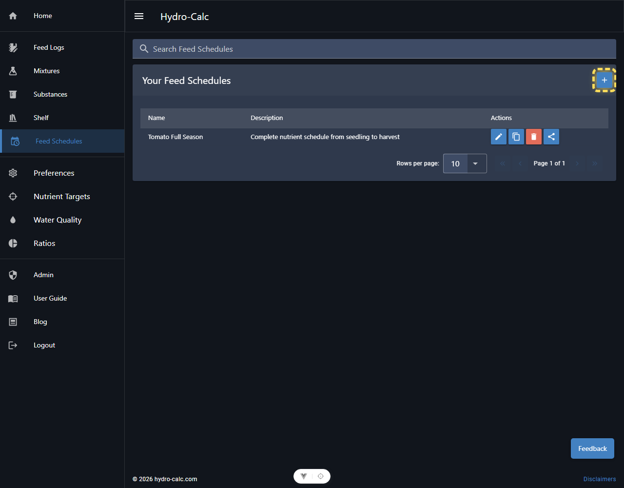 New Feed Schedule Action