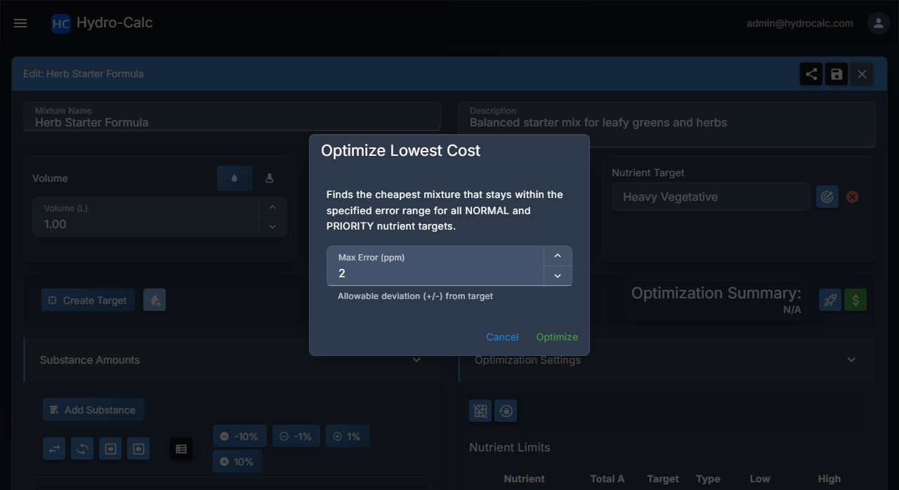 Lowest Cost Dialog
