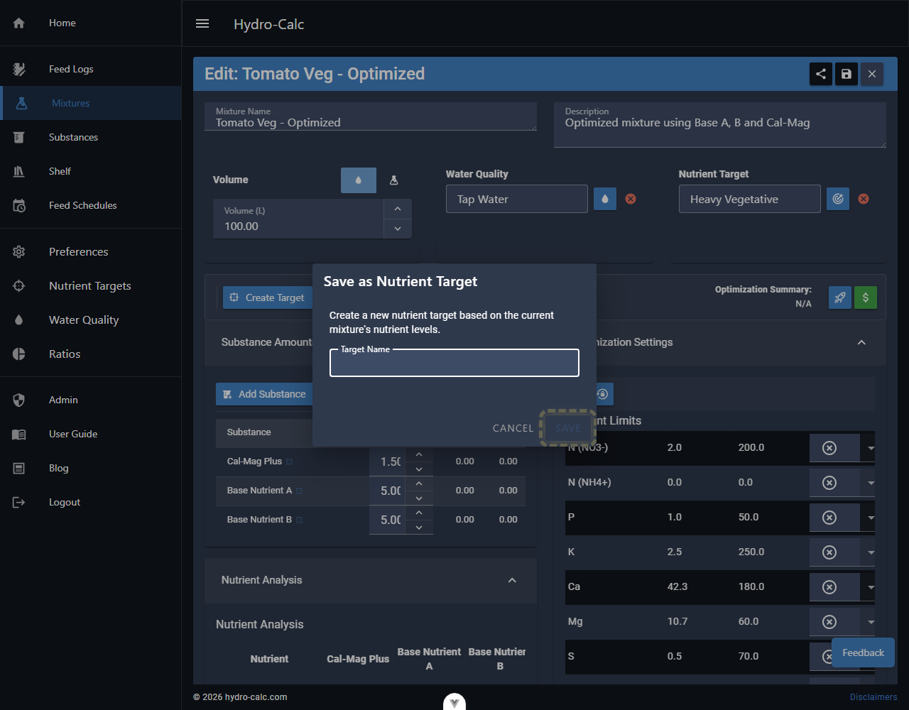 Capture Target Dialog