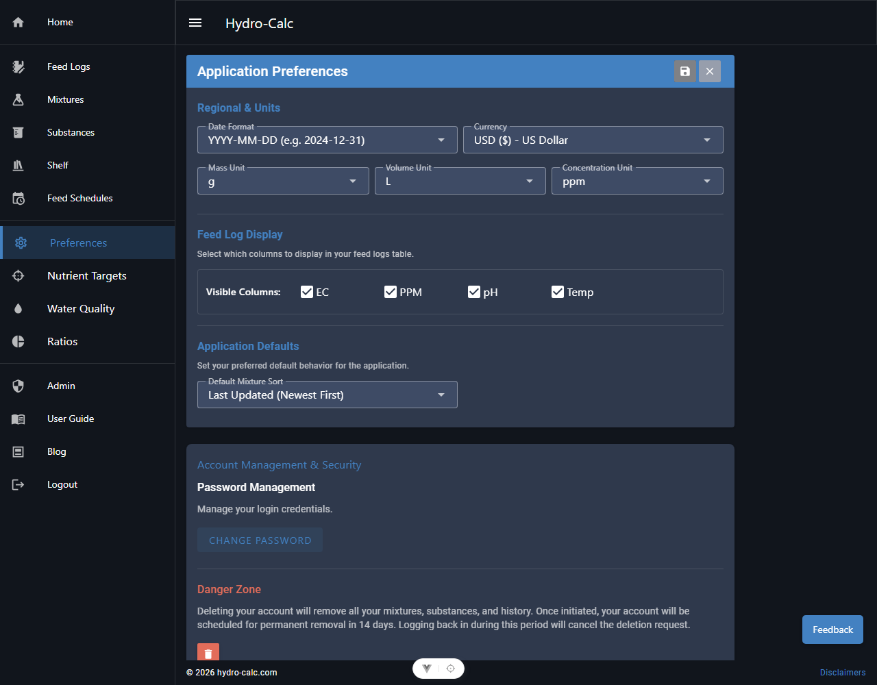 Settings Overview